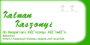 kalman kaszonyi business card